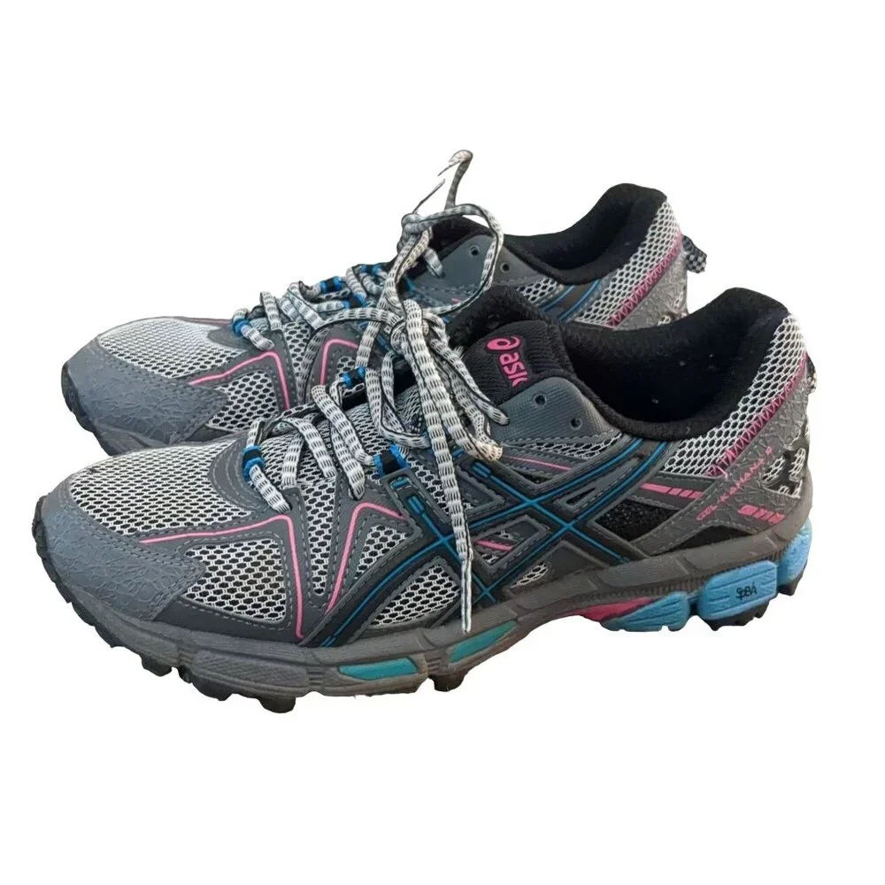 Asics Gel Kahana 8 Running Shoe Sneaker Womens 6.5 Gray Outdoor‎ Trail Lace Up
